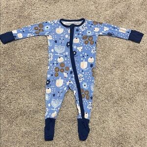 Little Sleepies Blue and Navy Footie Hanukkah
